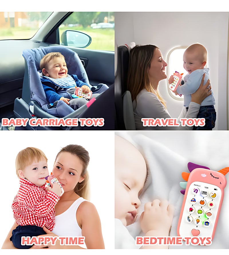 Sthxyfaith Baby Cell Phone Toys, Fun and Educational Sound Toy for Babies and Toddlers for 6+ Months,Toy Mobile Phone Music Learning Education Mobile Toys (Pink) - Image 5