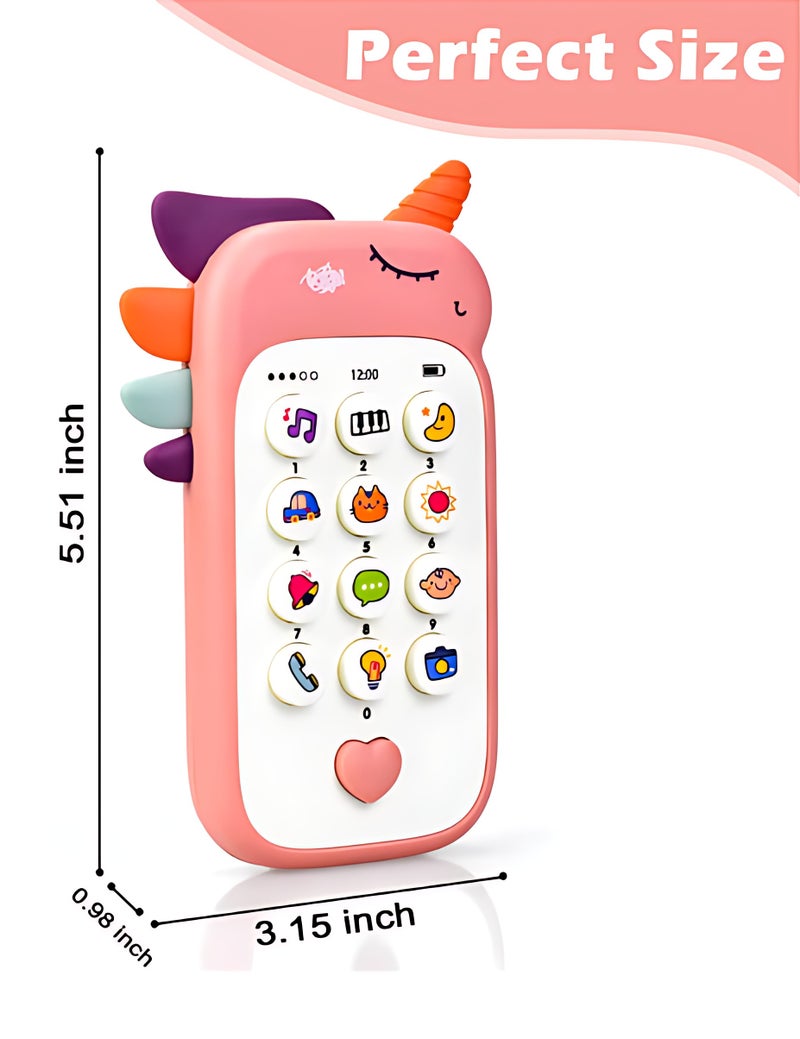 Sthxyfaith Baby Cell Phone Toys, Fun and Educational Sound Toy for Babies and Toddlers for 6+ Months,Toy Mobile Phone Music Learning Education Mobile Toys (Pink) - Image 2
