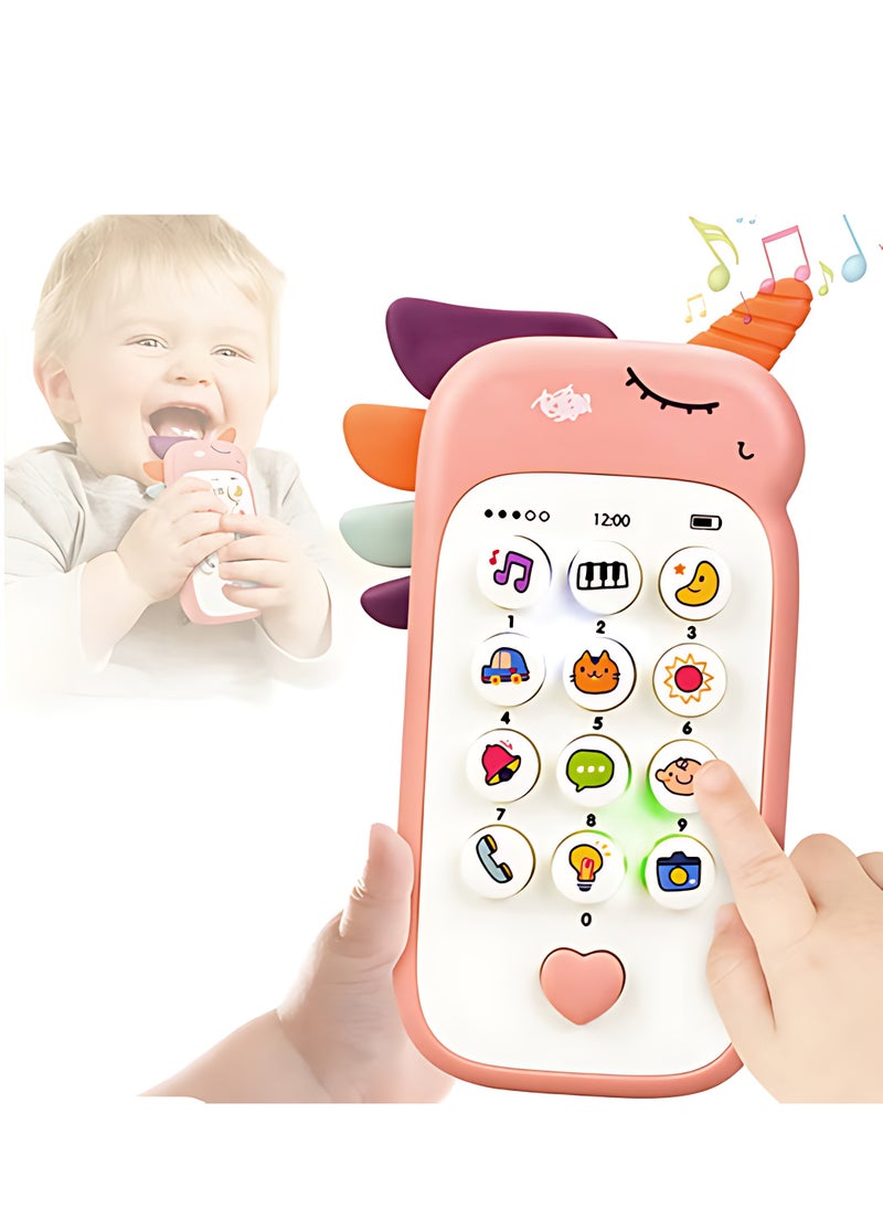 Sthxyfaith Baby Cell Phone Toys, Fun and Educational Sound Toy for Babies and Toddlers for 6+ Months,Toy Mobile Phone Music Learning Education Mobile Toys (Pink) - Image 1