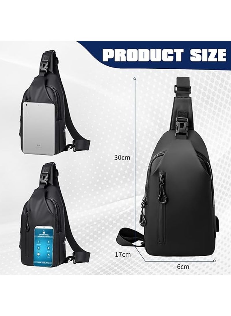 lebonaer Multifunctional USB Charging Chest Bag - Water-Resistant & Durable Fabric, Honeycomb Ventilated Back Panel, Multi-Layer Storage Design, Multiple Carrying Options, Ideal for Urban Commute & Outdoor Exploration. Search Keywords: USB charging chest bag, everyday carry chest pack, fashionable multifunctional sling bag, rain-resistant crossbody bag, men's sports chest bag, large capacity organizer pack, outdoor cycling chest bag, travel anti-theft sling, lightweight daypack, phone charging bag, breathable comfortable chest pack, wear-resistant travel bag, urban exploration chest bag, weekend outing sling, student fashion chest bag, multi-purpose storage pack, commuter leisure sling, sports waist bag, secure design chest pack, outdoor activity chest bag. - Image 4