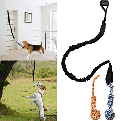 QINGFANGLI Spring Pole Dog Rope Outdoor Tug of War Toy for Pitbull Medium to Large Dogs Bungee Hanging Exercise Ropes Muscle Builder Interactive Toys Dog Rope Toys - Image 1