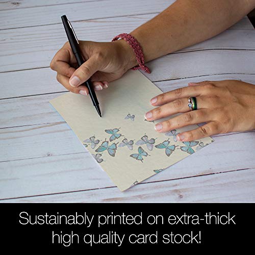 Tree-Free Greetings Blue Butterflies in Flight All Occasion Cards - 12 Recycled 4x6 Cards & White Envelopes, Thick Cardstock, Made in USA - Artfully Inspiring Nature - Image 4