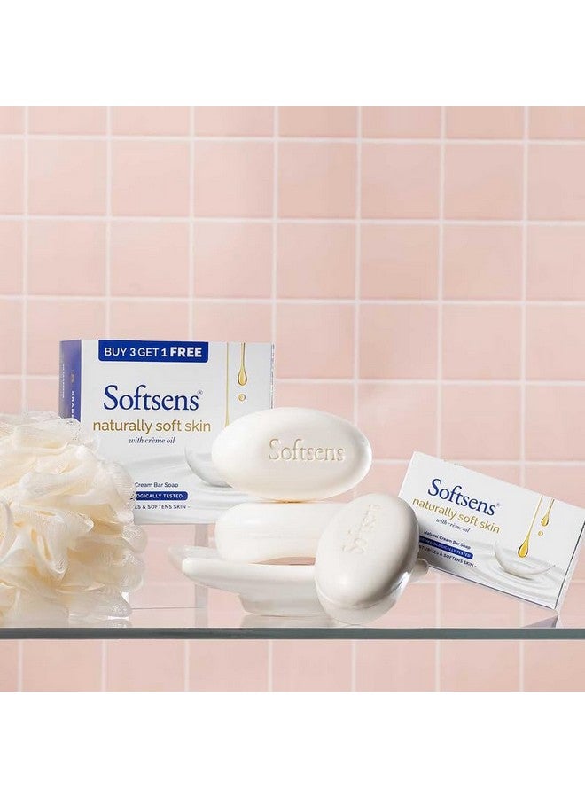 Softsens Naturally Soft Skin Cream Bar Soap I Enriched with Natural Creme Oil I Dermatologically Tested & Parben Free(100g x 4) - Image 5
