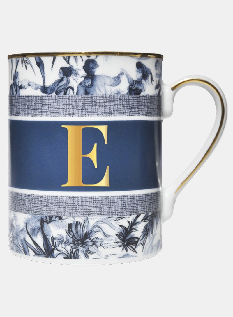 Baci milano Porcelain Coffee Mug - Letter E (10.5 cm), Alphabet Mug with Gold Trim, Customized Mug for Coffee or Tea, Versailles-Inspired Design, Gifts for Women (Incl Gift Box) - Image 1