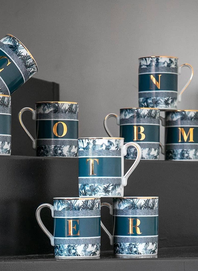 Baci milano Porcelain Coffee Mug - Letter E (10.5 cm), Alphabet Mug with Gold Trim, Customized Mug for Coffee or Tea, Versailles-Inspired Design, Gifts for Women (Incl Gift Box) - Image 3