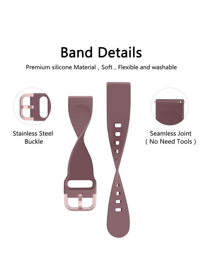YILED Silicone Watch Bands Quick Release 20mm 22mm, Soft Sport Replacement Watch Strap for Women Men (20mm, Starlight+Milk Tea+Violet Smoke)
