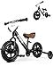KRIDDO 2in1 Kids Tricycle and Toddler Balance Bike 2 Year Old Detachable Pedals and Stowable Training Wheels DIY Plate Riding Trikes Toy for Ages 18 Months to 3 Years Black - Image 3