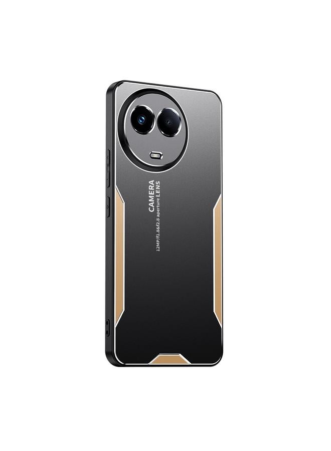 Zaboon For Realme 11 5G Global Blade Series TPU Hybrid Metal Phone Case(Gold)