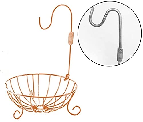 BaHoki Essentials Fruit Tree Bowl with Foldable Banana Hanger, Wire Storage Basket (Copper/Rose Gold) - Image 1