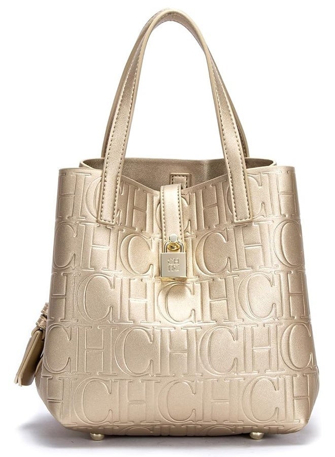CH CH Embossed Ladies Crossbody Bag Letter Printing Design Ladies Handbag Large Capacity Tote Bag Elegant Temperament Ladies Should - Image 1