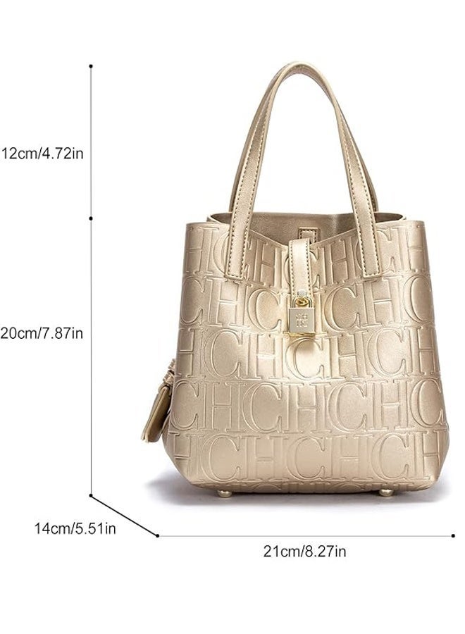 CH CH Embossed Ladies Crossbody Bag Letter Printing Design Ladies Handbag Large Capacity Tote Bag Elegant Temperament Ladies Should - Image 2