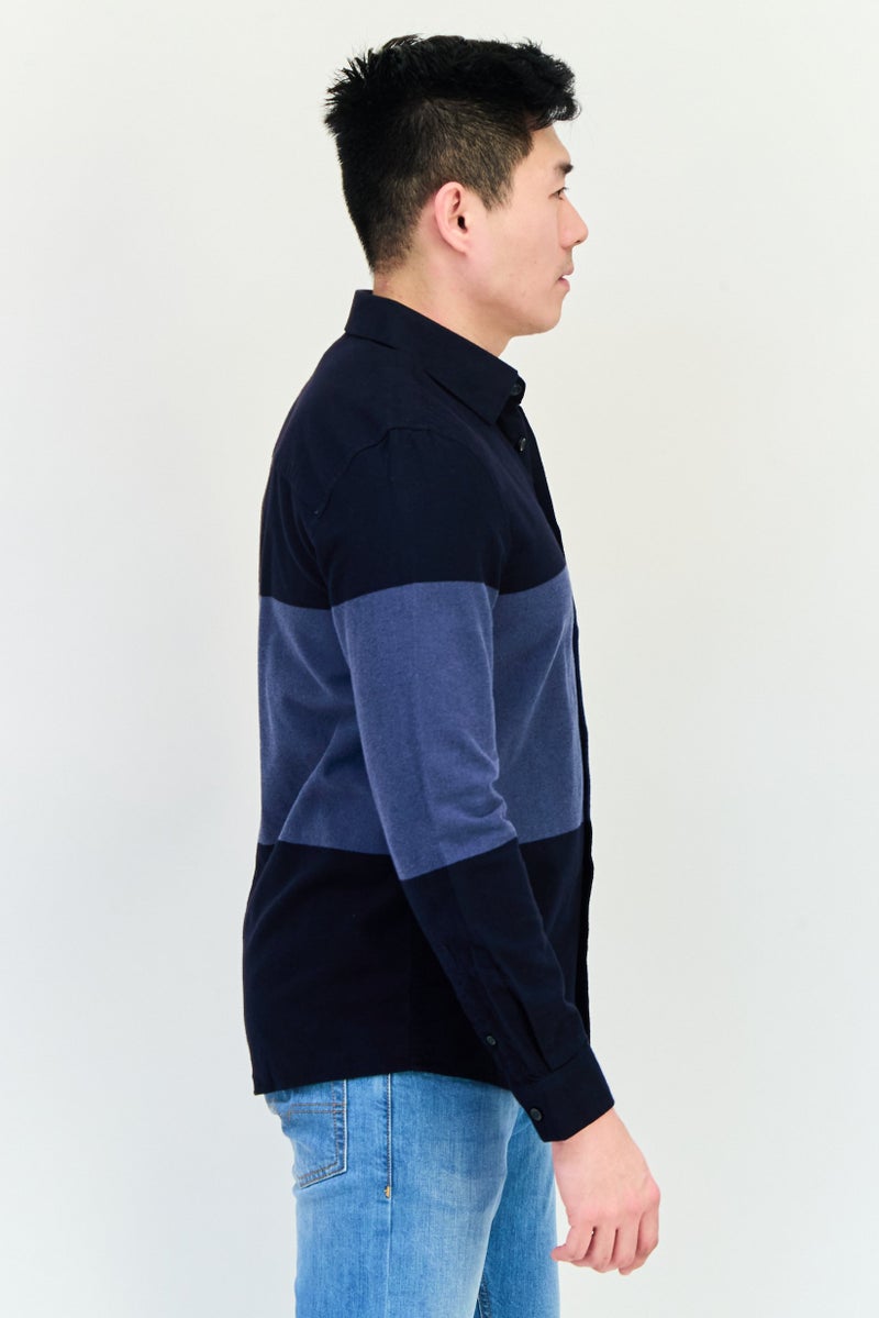 SELECTED Men Regular Fit Colorblock Long Sleeve Casual Shirt, Multicolor  - Image 2