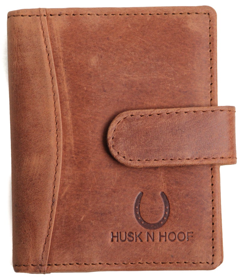 Husk N Hoof RFID Protected Leather Credit Card Holder Wallet for Man Women | Card Holder for Men Woman | Hunter Brown (20 Card Slots) - Image 1