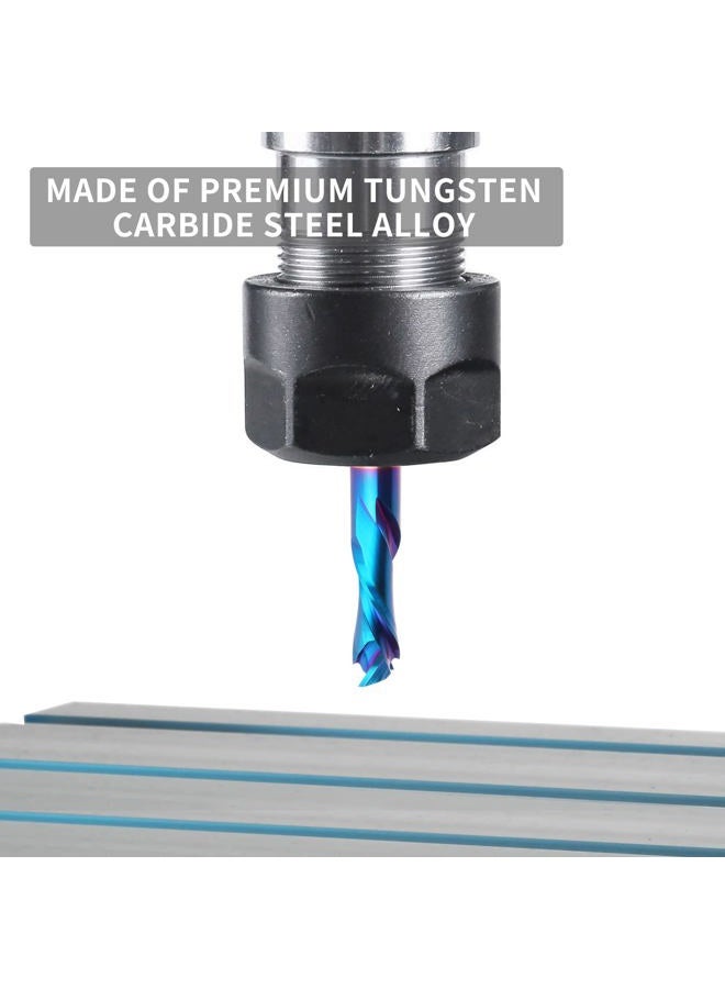 EANOSIC Spiral Router Bits Up Down Compression Bit 1/2 inch Cutting Diameter with Nano Blue Coated, 1/2 inch Shank Solid Carbide CNC End Mill for Wood Carving Engraver Milling Cutters (Extra Long 4”) - Image 5