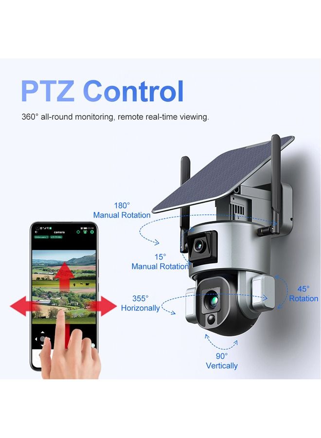 Motionwell 4K Resolution Dual Lens 4G Solar Camera | 10X Optical Zoom | Waterproof | Two-way | 360 Degree - Image 3