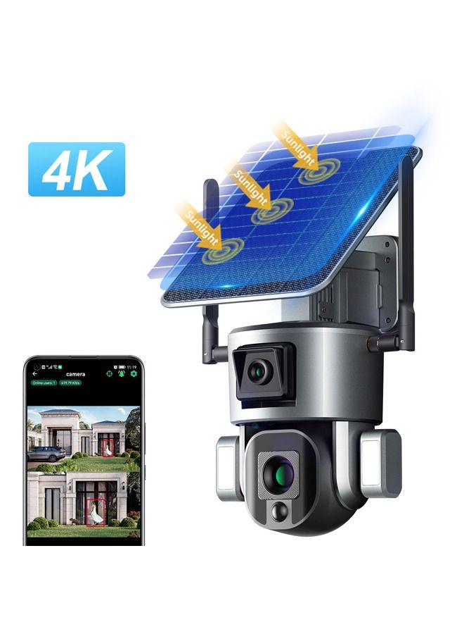 Motionwell 4K Resolution Dual Lens 4G Solar Camera | 10X Optical Zoom | Waterproof | Two-way | 360 Degree - Image 2