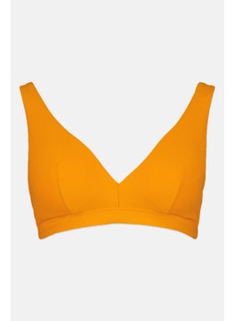 Tchibo Women Textured Lightly Padded Bikini Top, Orange  - Image 1