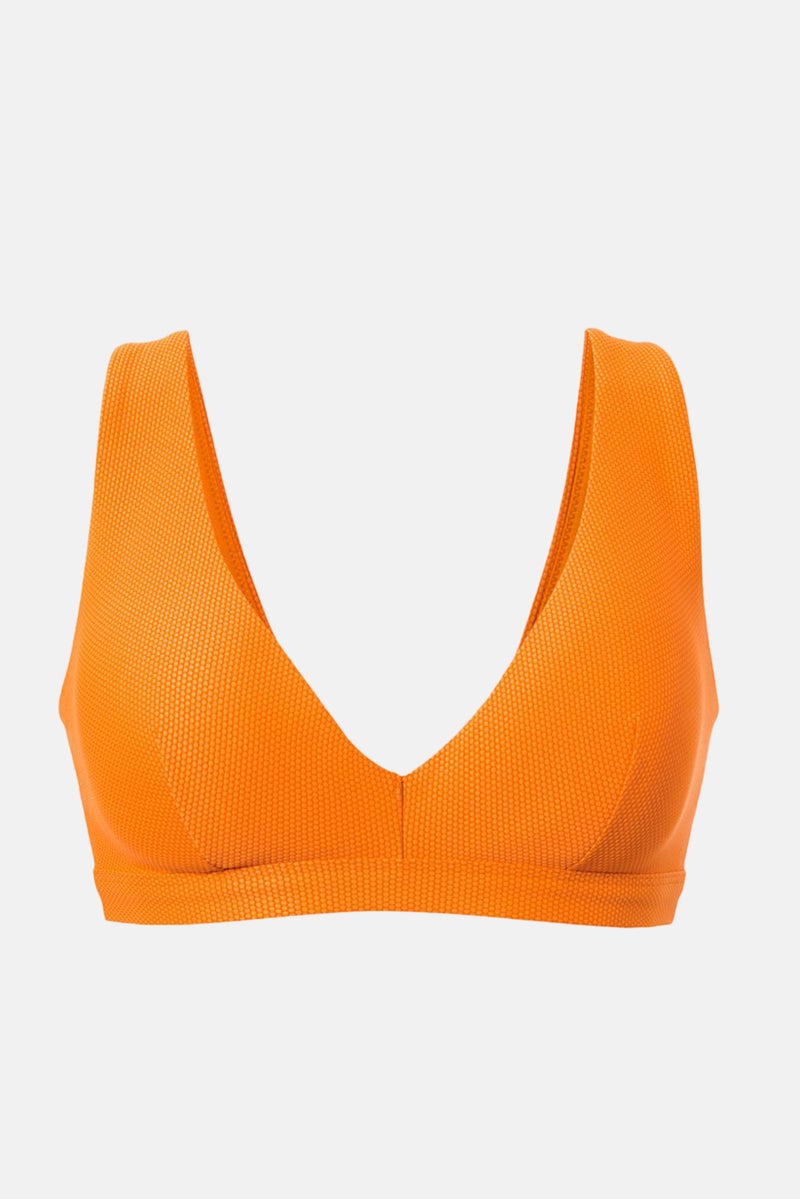 Tchibo بلوزة بيكيني نسائية مزخرفة ومبطنة قليلاً، برتقالي - Image 2