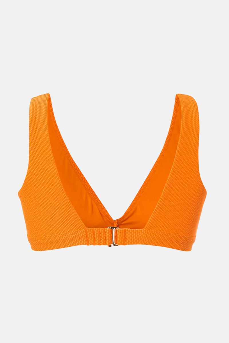 Tchibo بلوزة بيكيني نسائية مزخرفة ومبطنة قليلاً، برتقالي - Image 3