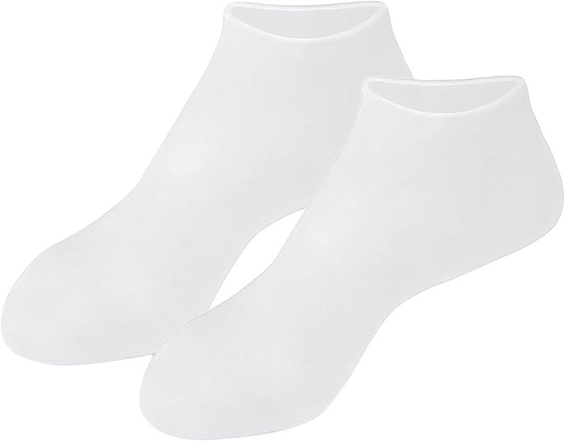 klarako Soft Silicone Socks for Cracked Feet, Moisturizing Rough, for Repairing Softening Dry Feet Skins, Rough, White L - Image 1