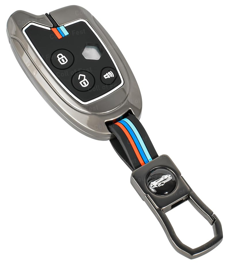 Coll of Fest Metal Silicon Key Cover Compatible for Maruti Suzuki Nippon 3 Button Smart Key Cover Metal & Silicone Protection Special Feature Visible in Low-Light Conditions - Image 5