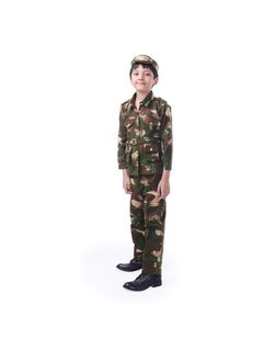 فانسي دريسويل فستان جيش/جندي من FancyDressWale للأطفال (3-4 سنوات) (مزيج من القطن)  - Image 2