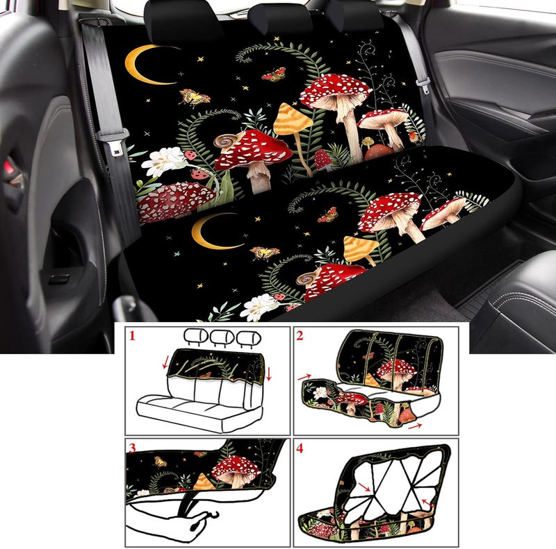 Riakrum 17 Pcs Mushroom Car Seat Covers and Accessories Set for Men and Women - Image 3