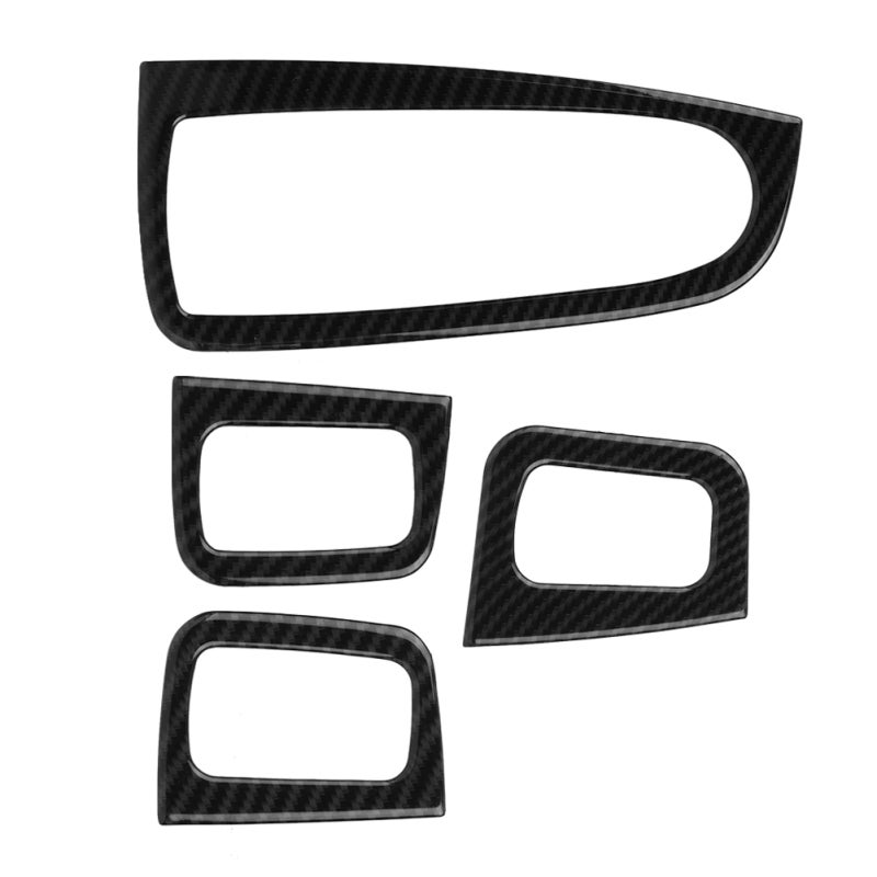 Car Window Switch Cover: 4-Piece High-Quality ABS Plastic With Carbon Fiber Pattern - Perfect Fit Scratch-Proof Window Button Trim for Mercedes Benz C Class W205 2015-2018, GLC Class X253 2016-2018 In - Image 3