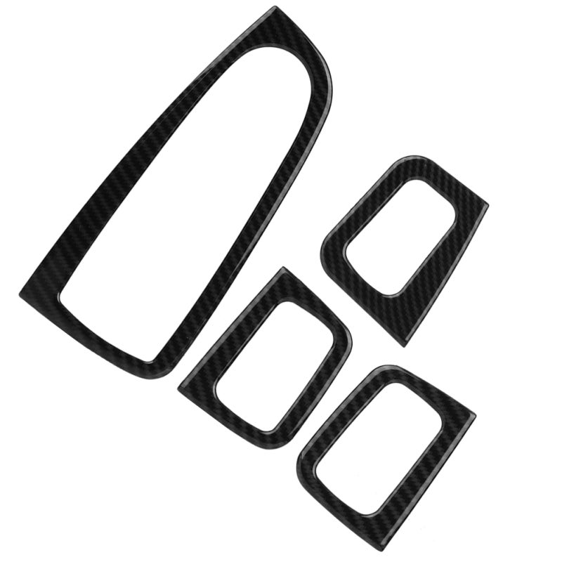 Car Window Switch Cover: 4-Piece High-Quality ABS Plastic With Carbon Fiber Pattern - Perfect Fit Scratch-Proof Window Button Trim for Mercedes Benz C Class W205 2015-2018, GLC Class X253 2016-2018 In - Image 2
