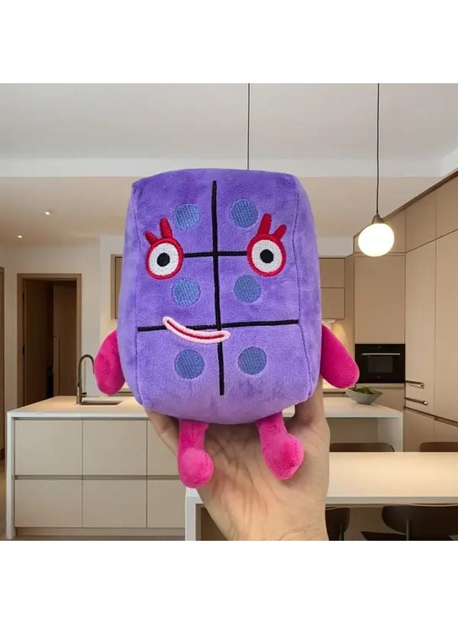 Colorful Cartoon Number Blocks Plush Toy Set Of Six Soft Educational Math Stuffed Doll - Image 1