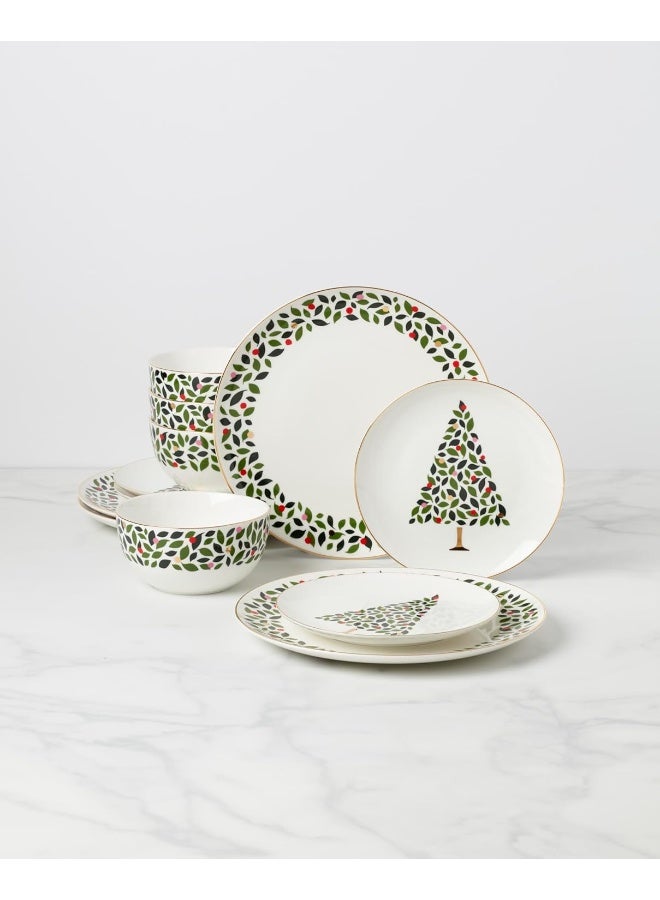 Kate Spade New York مجموعة أدوات المائدة كيت سبيد نيويورك إيفرغرين المكونة من 12 قطعة - Image 2