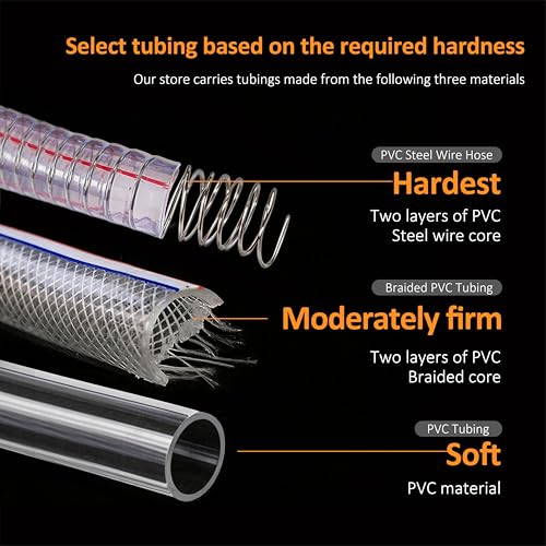 QuQuyi 2" ID x 2-1/4" OD, 1FT length Steel Wire Hose PVC Vacuum Tubing Drain Hose Vinyl Suction Tubing Flexible Tube Heavy Duty High - Pressure UV Chemical Resistant Vinyl Hose Line - Image 5