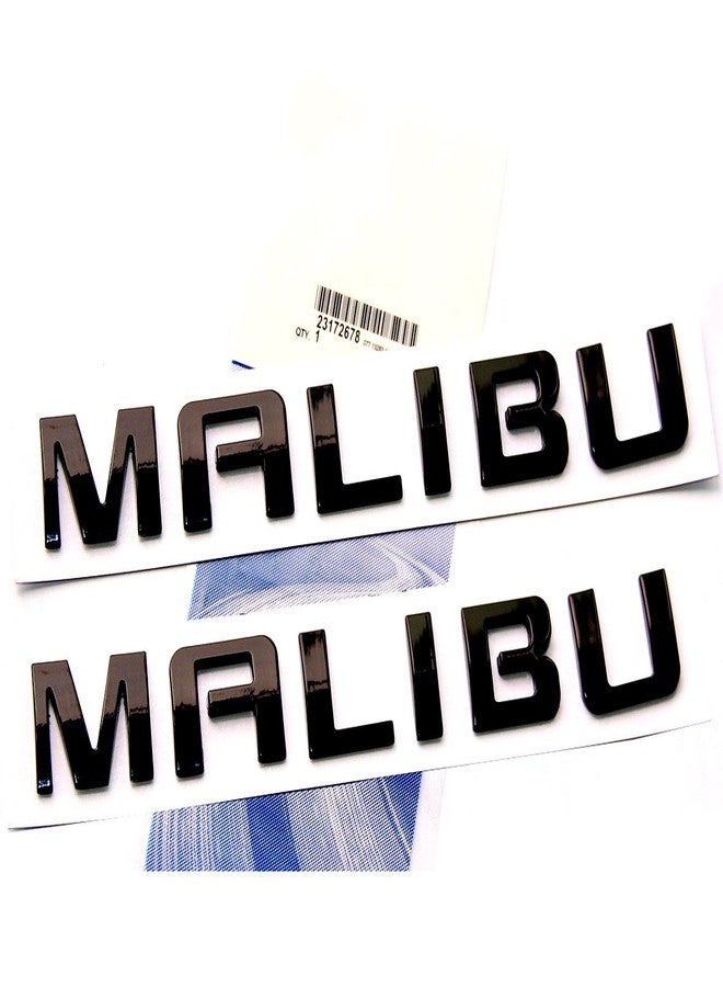 Yoaoo 2Pack OEM Black Malibu Nameplate Letter Emblem Badge Glossy Compatible with Malibu - Image 1