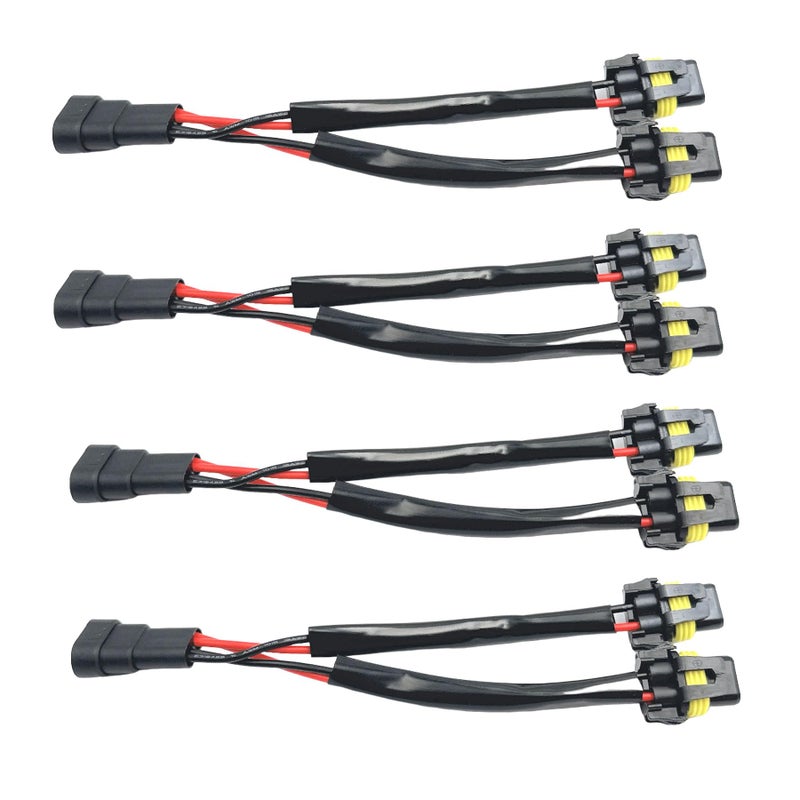 Bstenky 4Pcs 90059006 Male to Female 2 Way Splitter Wire Bulb Socket Headlight Wiring Harness Extension Compatible with Light Fog Use Car Accessories - Image 3