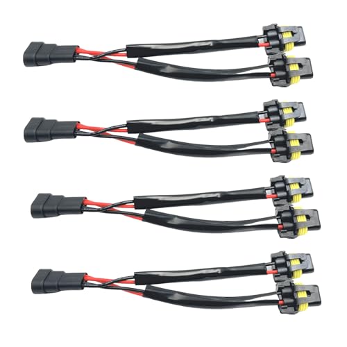 Bstenky 4Pcs 90059006 Male to Female 2 Way Splitter Wire Bulb Socket Headlight Wiring Harness Extension Compatible with Light Fog Use Car Accessories - Image 1
