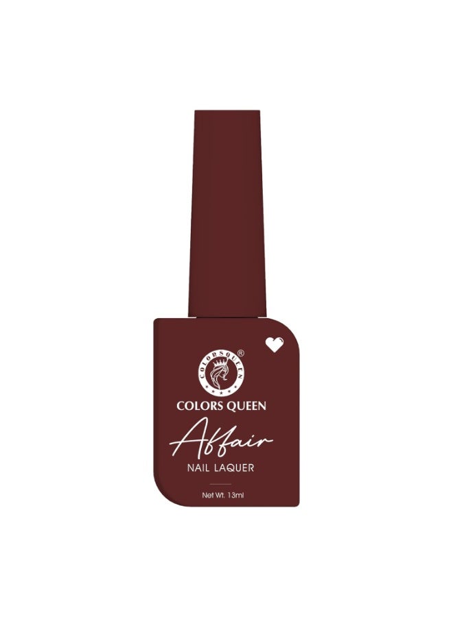 Colors Queen Affair Nail Polish - 03 - Canyon Crispt, 13ml | Rich Pigmentation, Quick Drying, Long Lasting Nail Paint | Chip Resistant, No Harmful Chemicals, Semi Matte Nail Polish for Women - Image 1