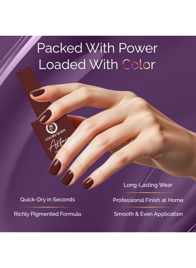 Colors Queen Affair Nail Polish - 03 - Canyon Crispt, 13ml | Rich Pigmentation, Quick Drying, Long Lasting Nail Paint | Chip Resistant, No Harmful Chemicals, Semi Matte Nail Polish for Women - Image 3