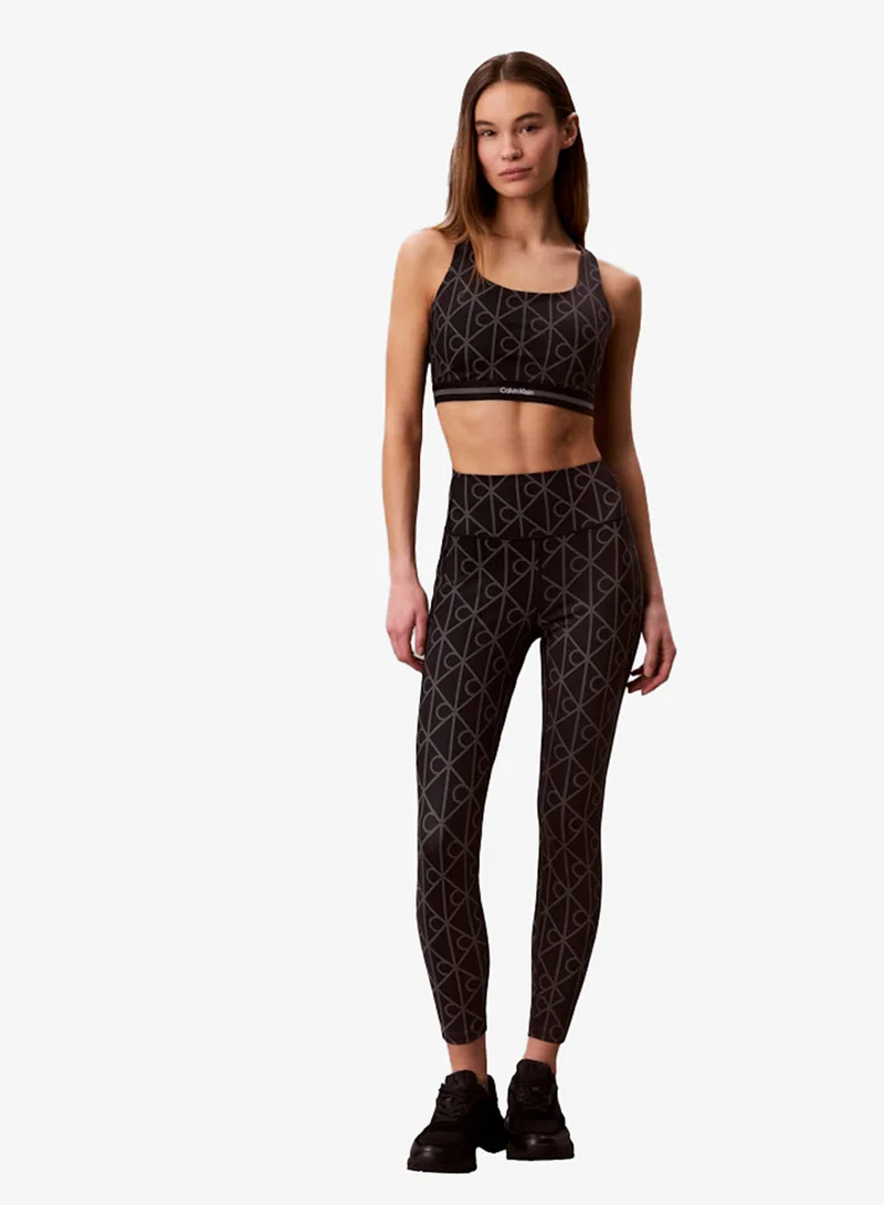 Calvin Klein Sports 20282 DOTTED EMBLEM LARGE W BLACK 7/8 Icon Sport Printed Leggings for Women | Best Price UAE