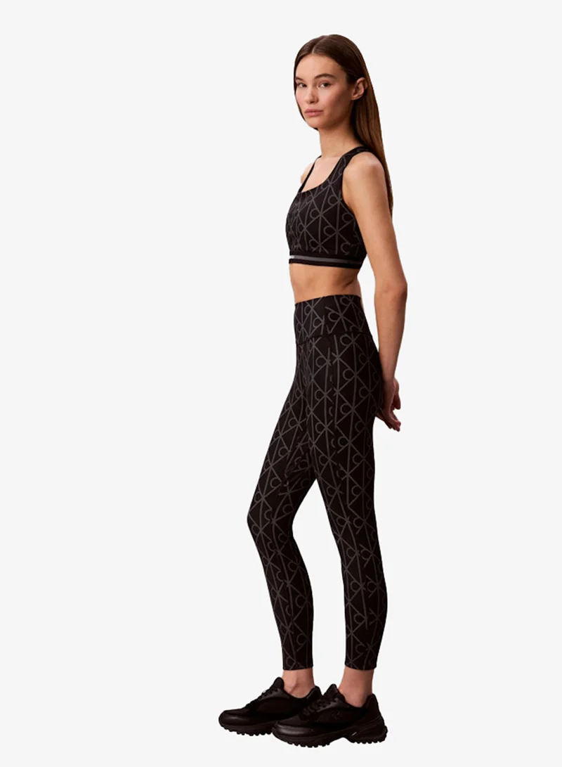 Calvin Klein Sports 20282 DOTTED EMBLEM LARGE W BLACK 7/8 Icon Sport Printed Leggings for Women | Best Price UAE