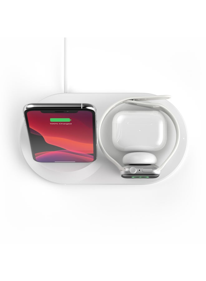 belkin BoostCharge Pro 3-In-1 Wireless Charger - 7.5W Fast Qi Certified For iPhone 15/14/13/12/11 Series, Earlier Models, Apple Watch Series 5/4/3/2/1, Airpods Pro And QI Enabled Devices White - Image 5