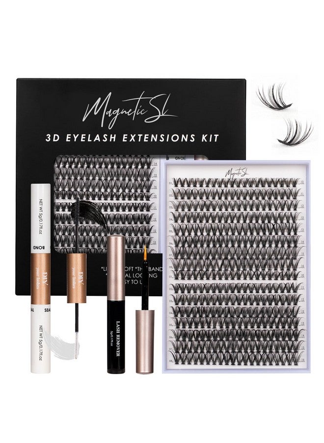 ماغنيتك_إس إل مجموعة وصلات الرموش من لاش كلسترز، 320 قطعة من وصلات الرموش الفردية، 30D و40D وD، مجموعة وصلات الرموش المجعدة مع أداة وضع ورابط الرموش وختمها، مزيج مزيل غراء الرموش من لاش كلسترز، 10-16 مم (مجموعة 30D+40D-320) - Image 1