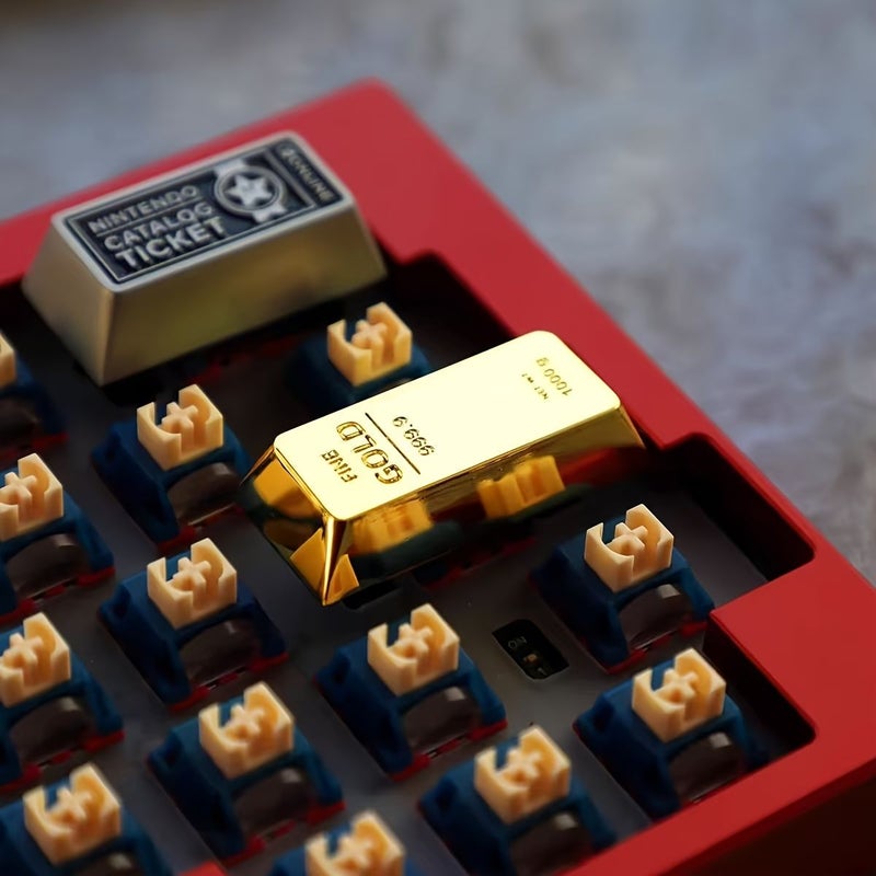 Crafted From High Quality Zinc Alloy This Golden Bar Shaped Enter Keycap Features A Classic One Piece Design With Original Factory Height Precision Engineered With Advanced Manufacturing Techniques It Combines Durability And Luxury - Image 1