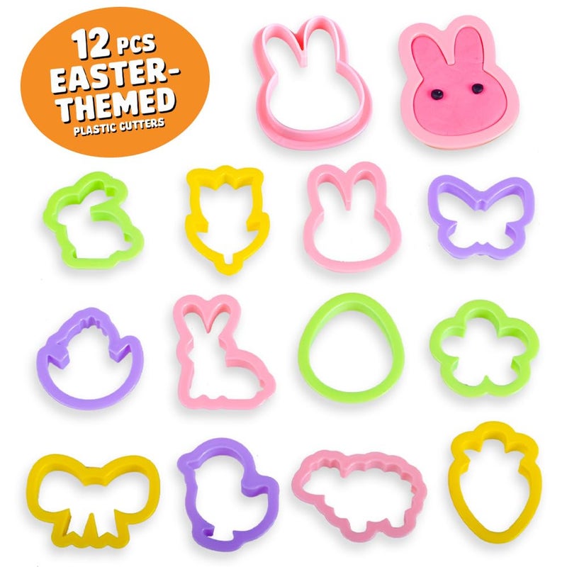 Waybla 12-Pack Prefilled Easter Eggs with Modeling Dough & Easter-Shaped Cutters, Non-Candy Easter Gift Easter Basket Stuffers for Kids - Image 3