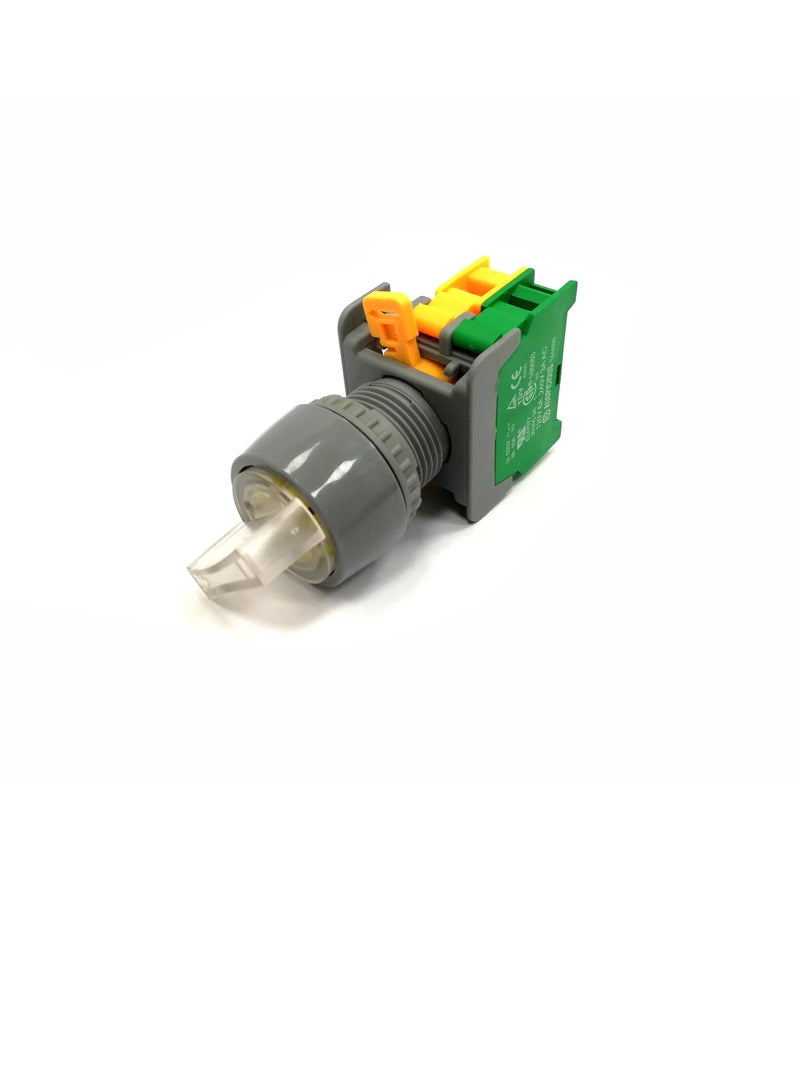 Selector Switch with Indicator Light White 2 Position GSL222 Auspicious No Bulb - Image 2