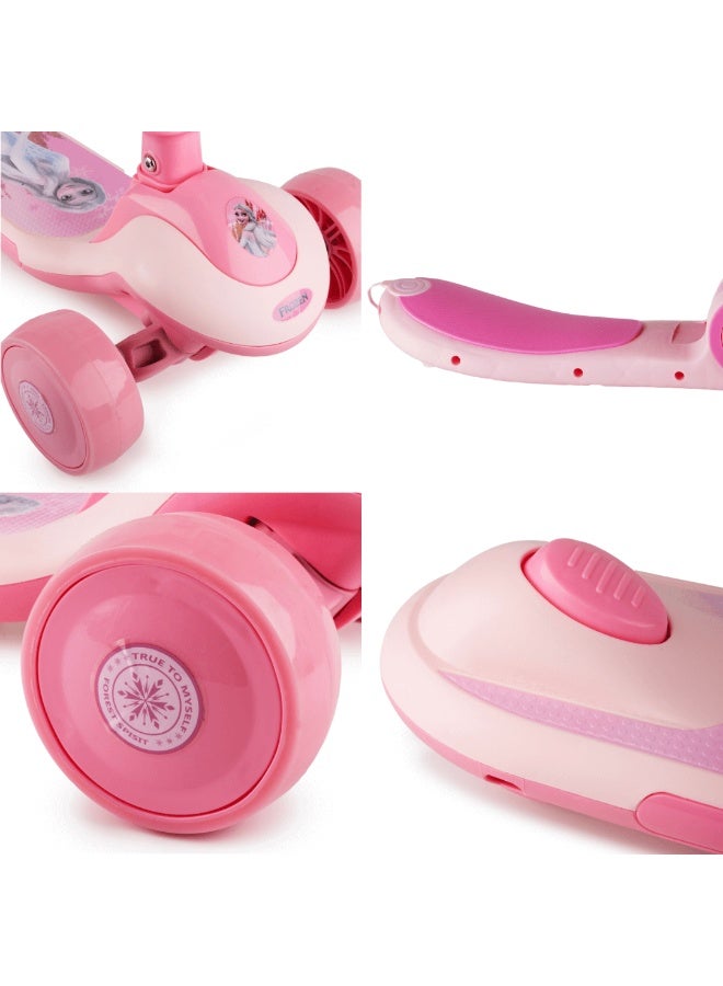 Disney 2-in-1 Foldable Twist Scooter for Kids - Adjustable Height - Flashing Wheels - Foldable Kids Scooter 3 Wheel with Removable Seat - Ages 3 to 8 - Image 2