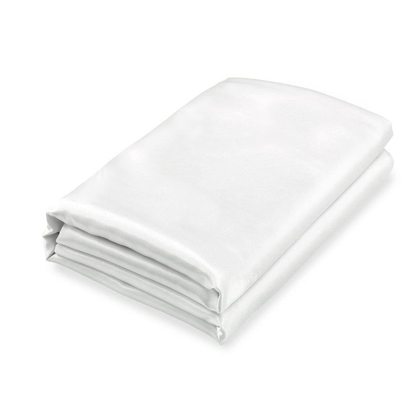 Homiest White Satin Flat Sheet Queen Flat Sheet Only  Queen Top Sheet Silky Bedding Flat Sheet for Queen Mattress  Luxury & Ultra Soft Flat Bed Sheet Single Flat Sheets Sold Separately - Image 1