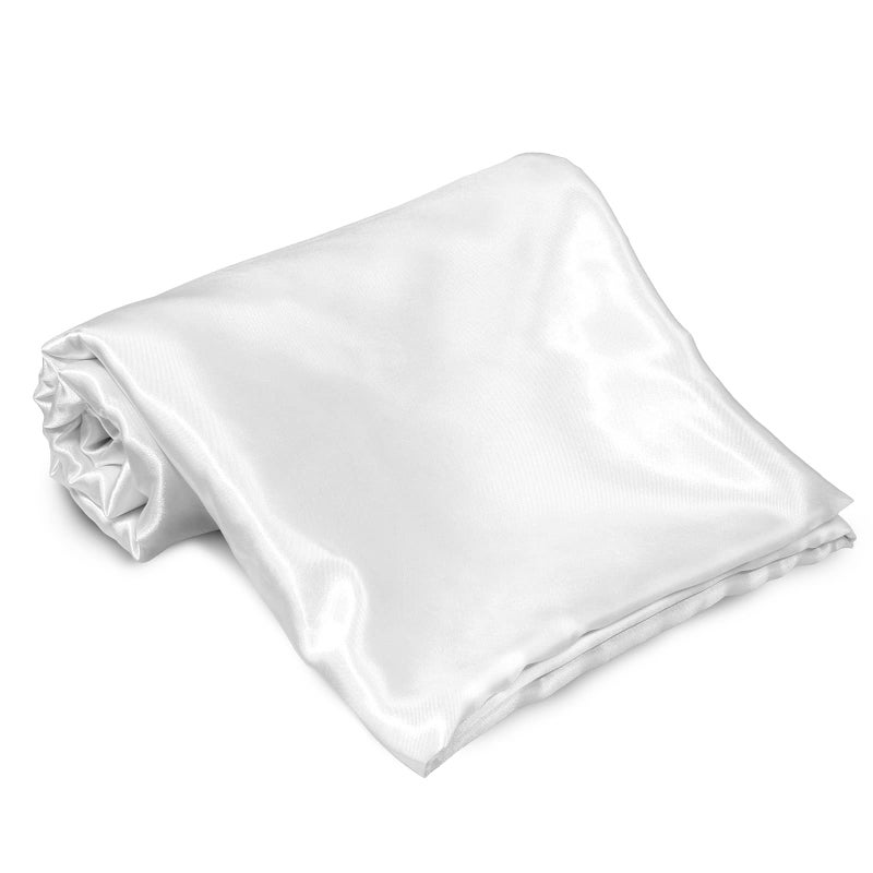 Homiest White Satin Flat Sheet Queen Flat Sheet Only  Queen Top Sheet Silky Bedding Flat Sheet for Queen Mattress  Luxury & Ultra Soft Flat Bed Sheet Single Flat Sheets Sold Separately - Image 2