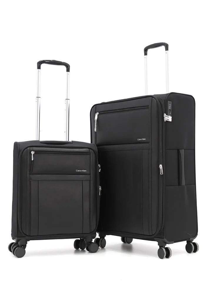 CALVIN KLEIN Solana Softside Spinner Luggage On Wheels, Ultra Lightweight, 4 Double Wheels