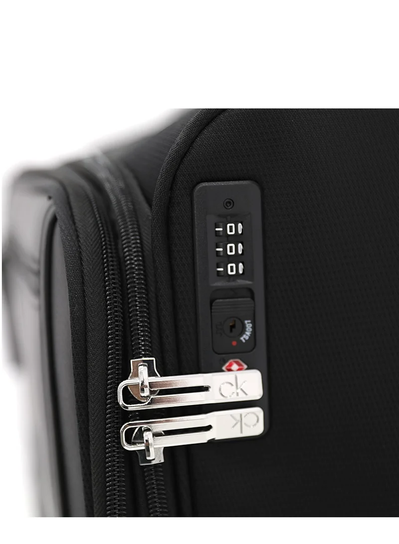 CALVIN KLEIN Solana Softside Spinner Luggage On Wheels, Ultra Lightweight, 4 Double Wheels