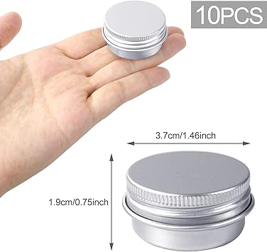 REDAMANCY Redamancy 10 Pcs Aluminium Tins Jars Aluminium Empty Containers 15 ml Aluminium Tin Jars with Screw Lids Empty Cosmetics Container Pots for Lip Balm Cream Candles Cosmetics Silver  - Image 2
